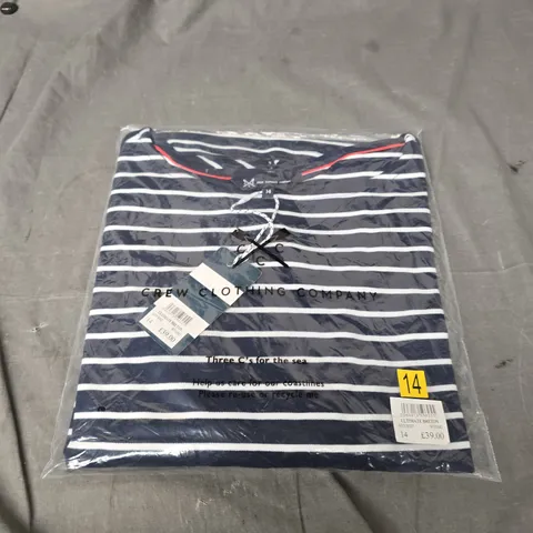 BAGGED CREW CLOTHING COMPANY ULTIMATE BRETON TEE - SIZE 14
