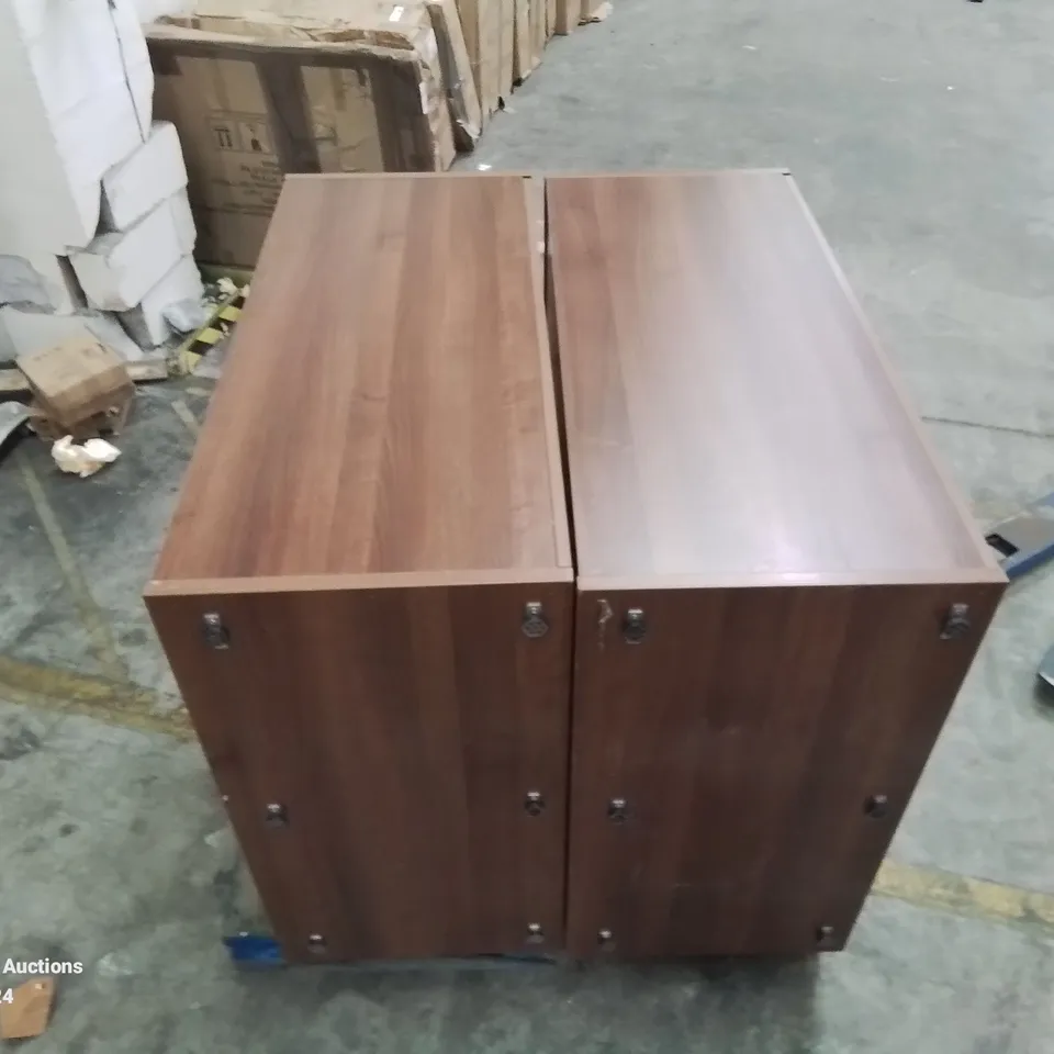 PALLET CONTAINING 2 LARGE 2 DOOR BROWN STORAGE CABINETS 