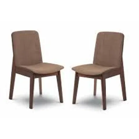 BOXED SET OF 2 JULIAN BOWEN KENSINGTON DINING CHAIRS - WALNUT/CAPPUCCINO (1 BOX)
