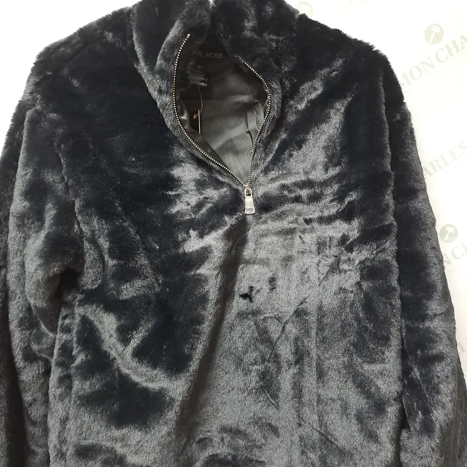CRYSTAL KOBE FUR COAT IN BLACK SIZE XS