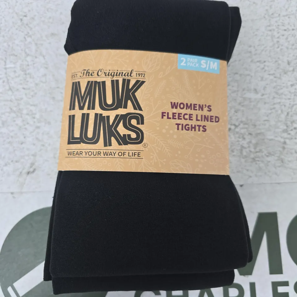 MUK LUKS WOMEN'S FLEECE-LINED TIGHTS – 2 PAIR PACK, SIZE S/M