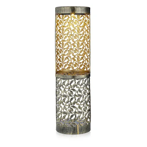 GARDEN STORIES SOLAR LEAF FRETWORK PILLAR
