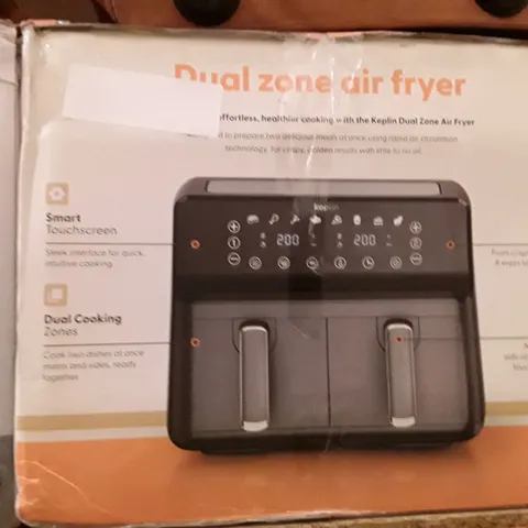 BOXED KEPLIN AIR FRYER WITH DUAL COOKING ZONES BLACK COLOUR