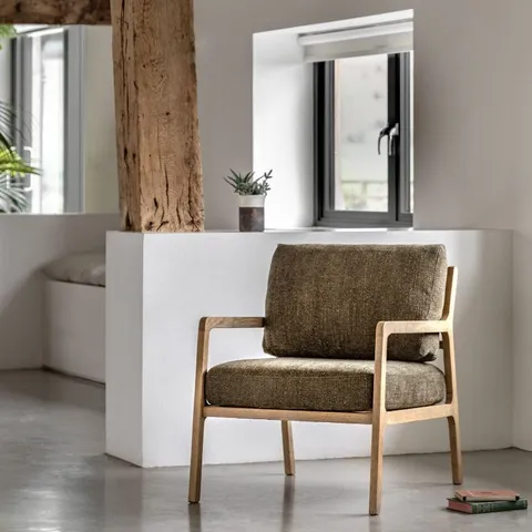 BOXED CORTONA ARMCHAIR IN MOSS GREEN 