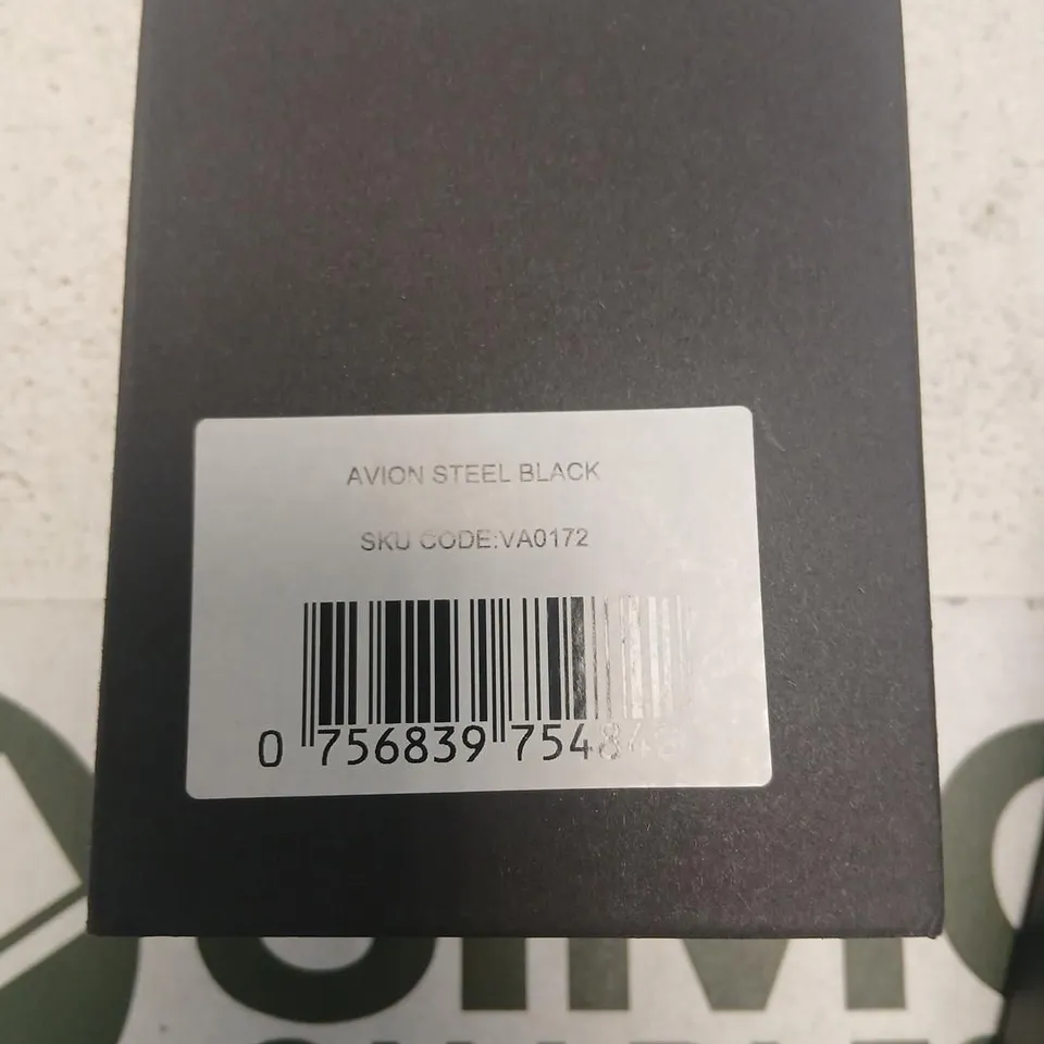 VICKERS ARMSTRONG AVION STEEL BLACK WRISTWATCH – BOXED (VA0172)