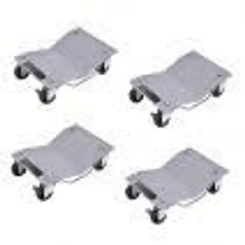 BOXED COSTWAY 4 PIECE WHEEL DOLLIES WITH LOCKABLE CASTERS AND HANDLE