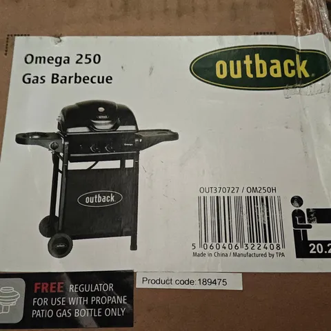 BOXED OUTBACK OMEGA 250 GAS BARBECUE - 1 BOX
