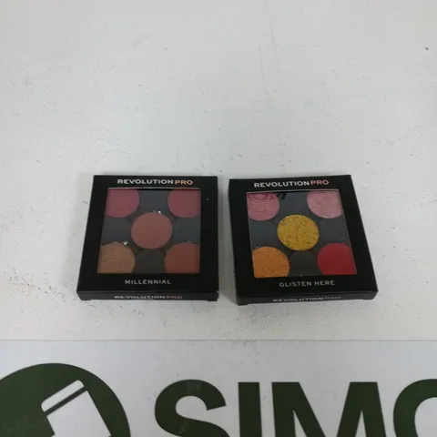 TOTE OF APPROXIMATELY 25 REVOLUTION PRO REFILL EYESHADOW MINI PALLETTES