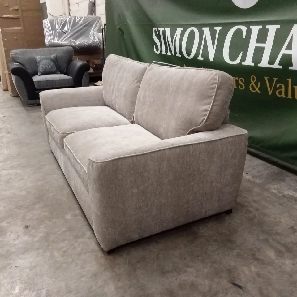 HARLOW 3 SEATER STANDARD BACK FABRIC SOFA - NATURAL RRP £649