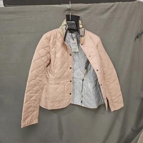 BARBOUR DEVERON QUILT JACKET – PINK, UK 12 (M)