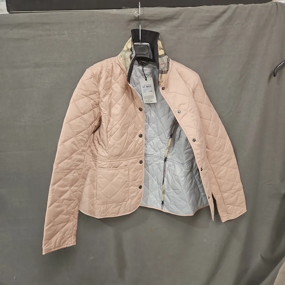 BARBOUR DEVERON QUILT JACKET – PINK, UK 12 (M)