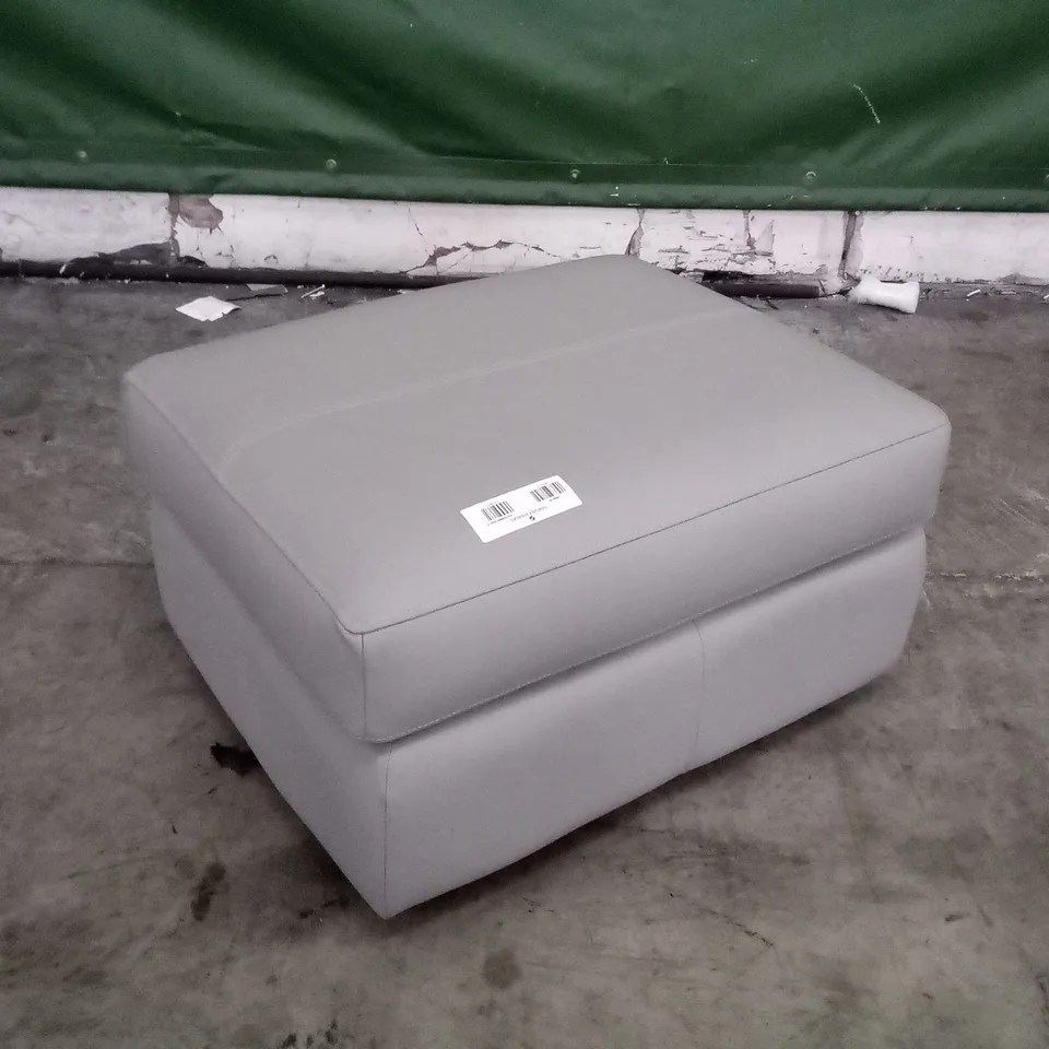 DESIGNER G PLAN SEATTLE STORAGE FOOTSTOOL - CAMBRIDGE GREY LEATHER 