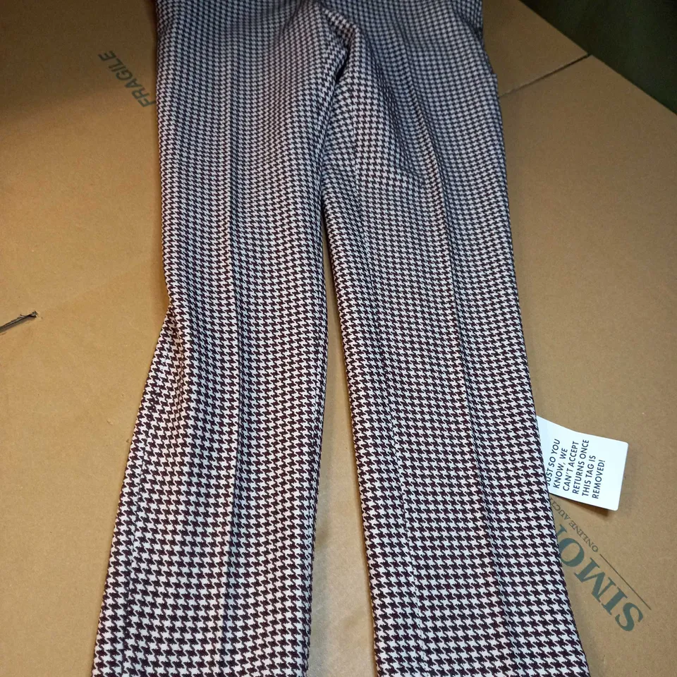 ASOS BROWN/CREAM PATTERN TROUSERS - SIZE W30/L30