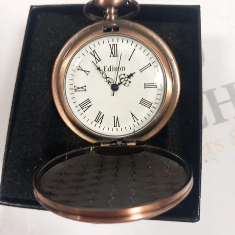 MENS EDISON POCKET WATCH WITH CHAIN – BRAND NEW IN BOX