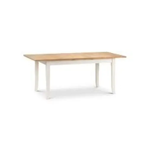 BOXED DAVENPORT IVORY/OAK EXTENDING DINING TABLE