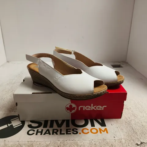 RIEKER WHITE WEDGE SANDALS β WOMEN'S, UK 7.5 (EU 41)