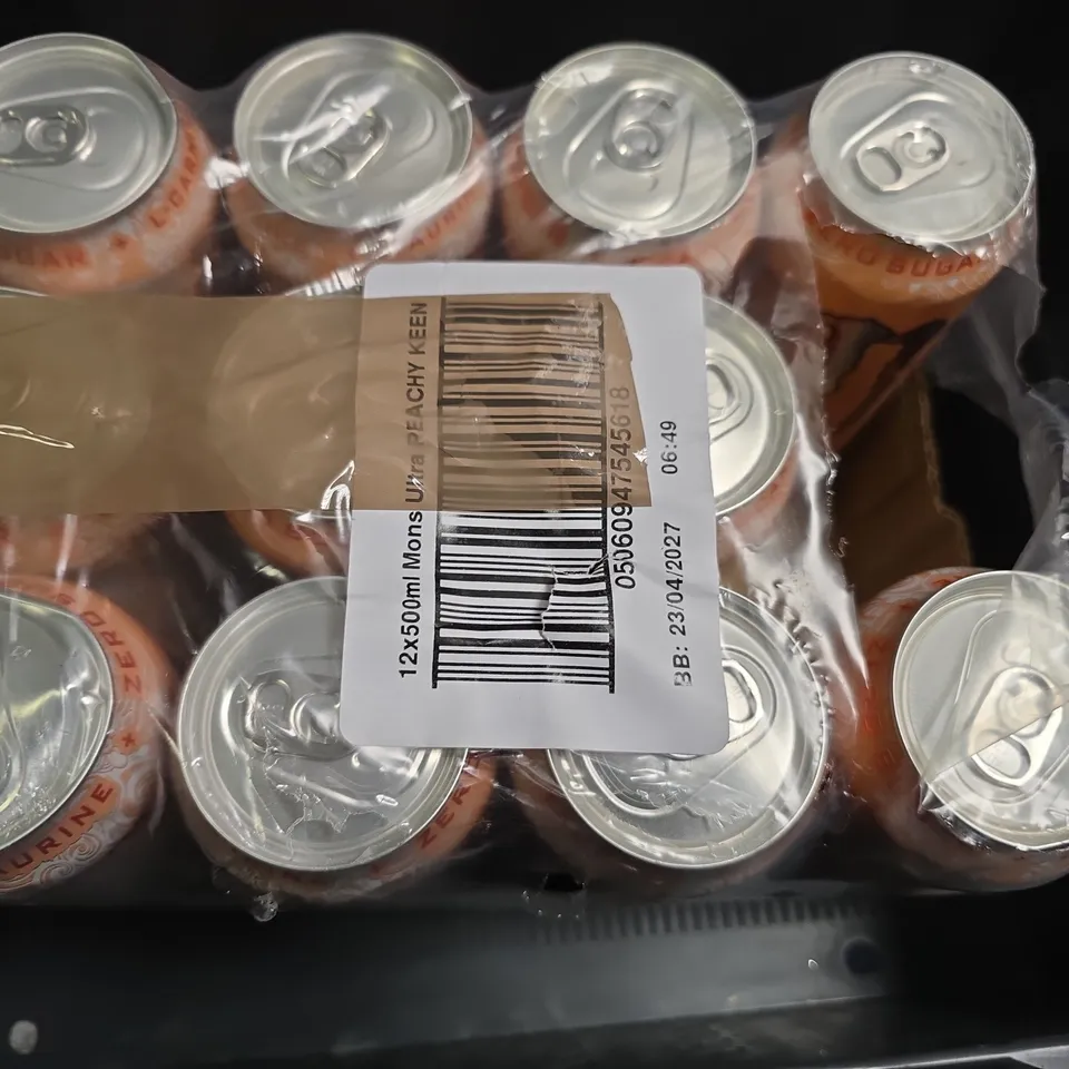 PACK OF 12 MONSTER ENERGY ULTRA PEACHY KEEN 