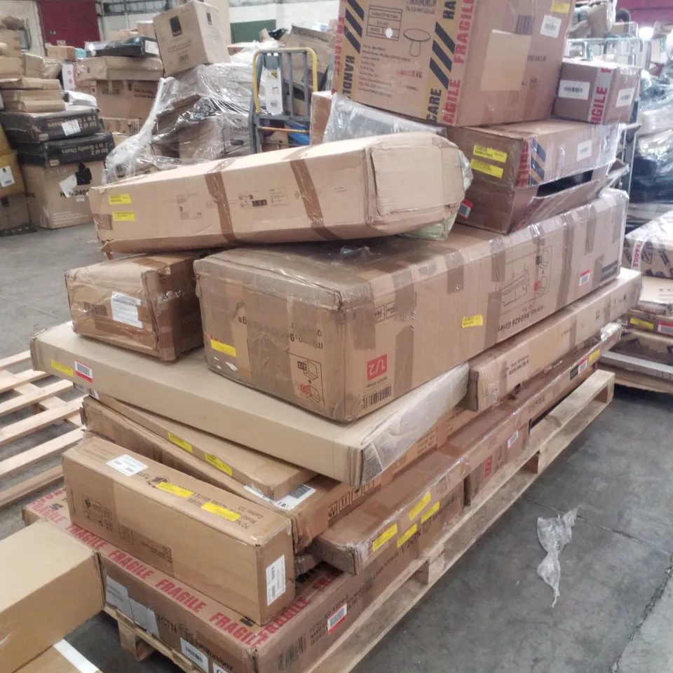 PALLET CONTAINING ASSORTED FLATPACK FURNITURE PARTS 