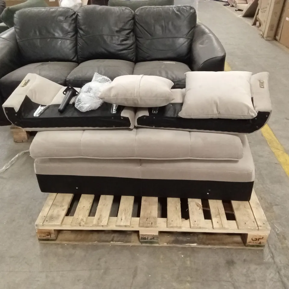 UNASSEMBLED LOREN 2 SEATER SOFA, CHAMPAGNE CLASSIC VELVET