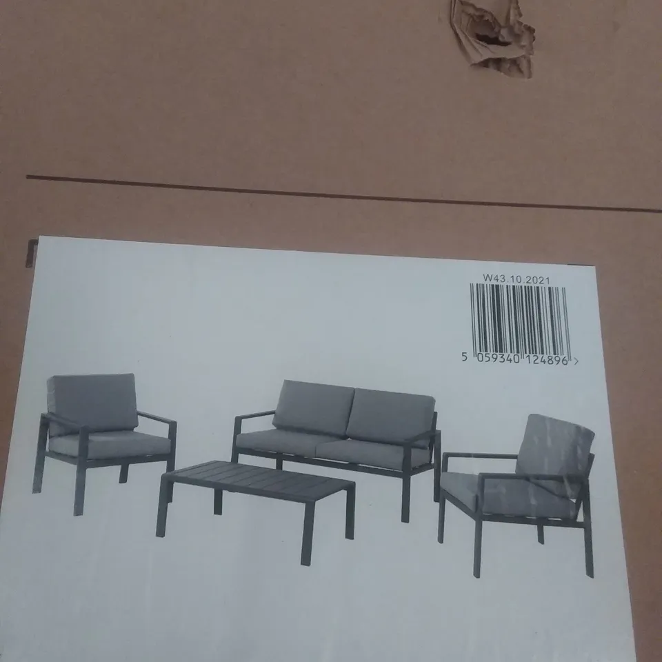 BOXED MOOREA ALUMINIUM COFFEE SET WITH CUSHIONS 