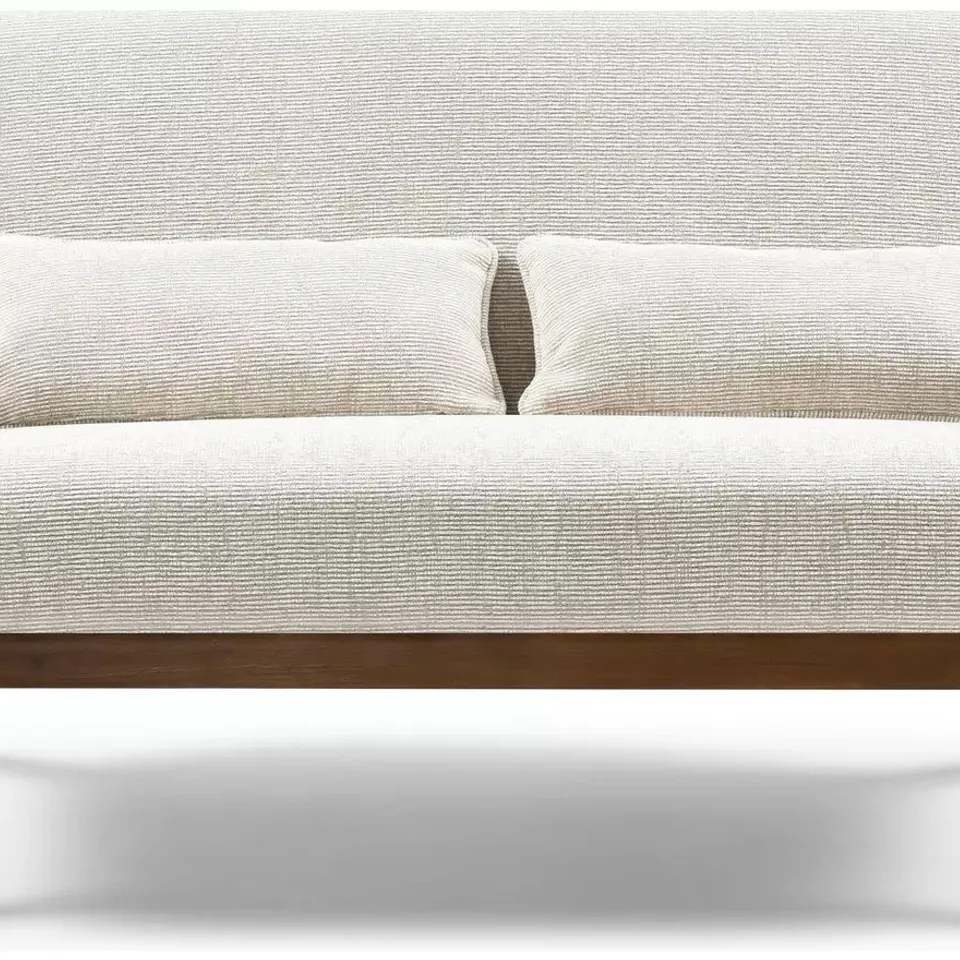 BOXED KYOTO LEAH FABRIC 2 SEATER SOFA - NATURAL
