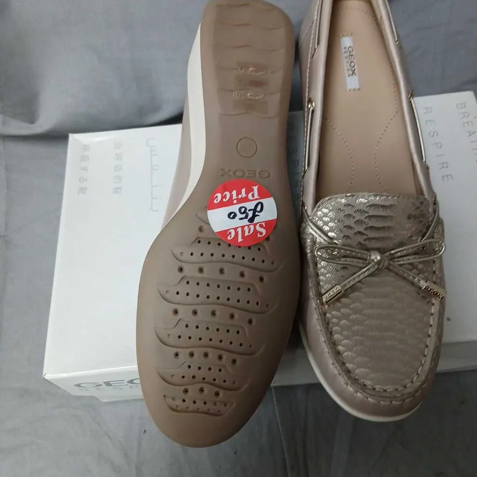 GEOX ARETHEA ROSE/SILV WOMEN'S LOAFERS, EU41 (UK8) – BOXED