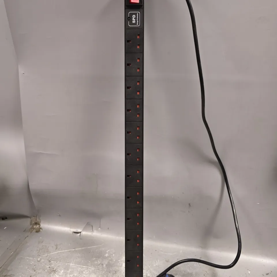 UNBRANDED 1U 12 WAY 13A MAINS SOCKETS TO PLUG VERTICAL SURGE PROTECTED PDU 