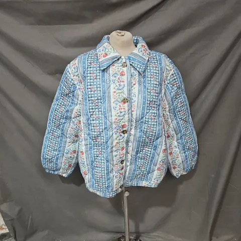 DAMSON MADDER CLAUDIA JACKET IN WALLPAPER FLORAL BLUE SIZE 12