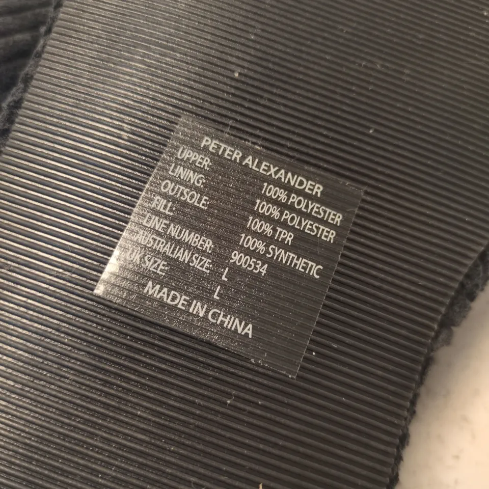 PETER ALEXANDER BLACK CORDUROY SLIPPERS – AU SIZE L