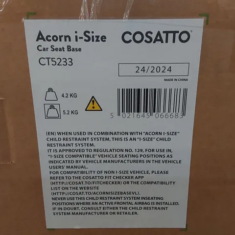 BOXED COSATTO ACORN I-SIZE CAR SEAT BASE - CT5233