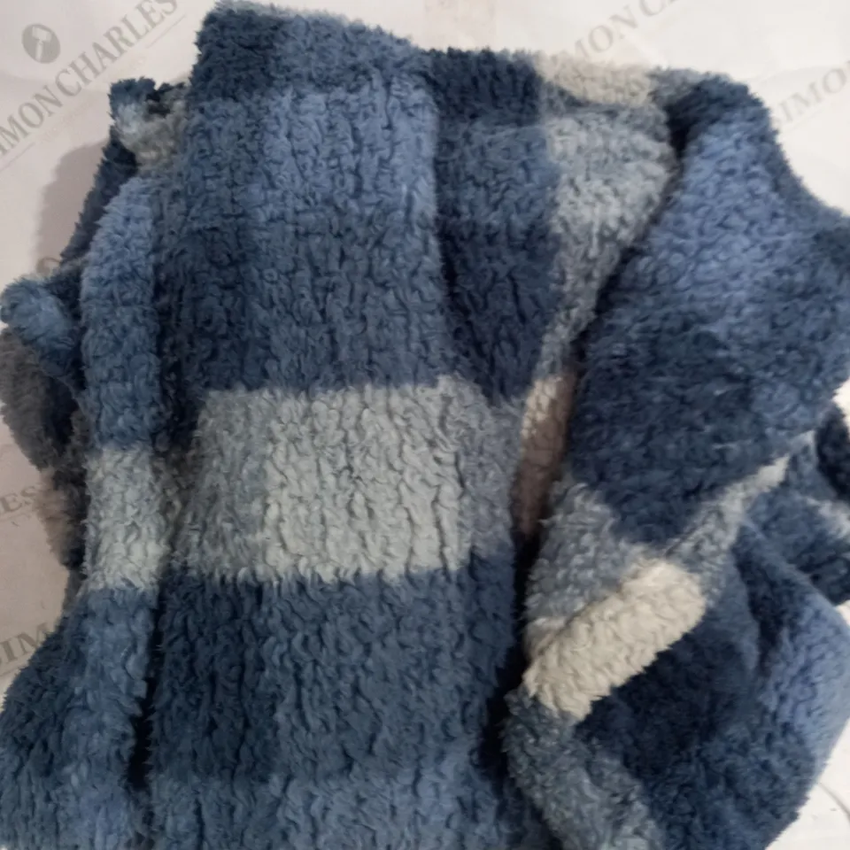 COZEE HOME SHERPA CAPE WRAP IN BLUE ONE SIZE