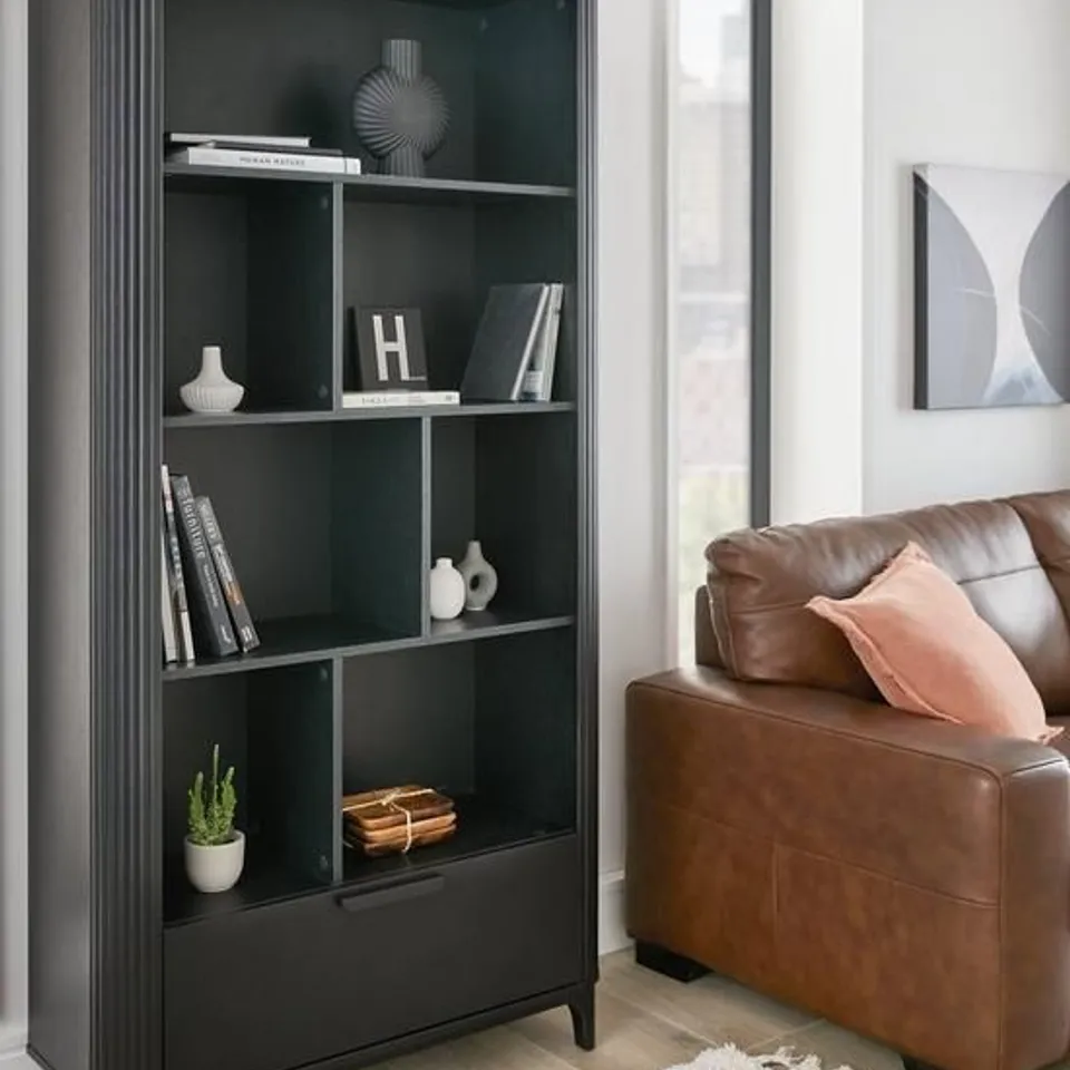 BOXED CARINA BOOKCASE - BLACK (2 BOXES)