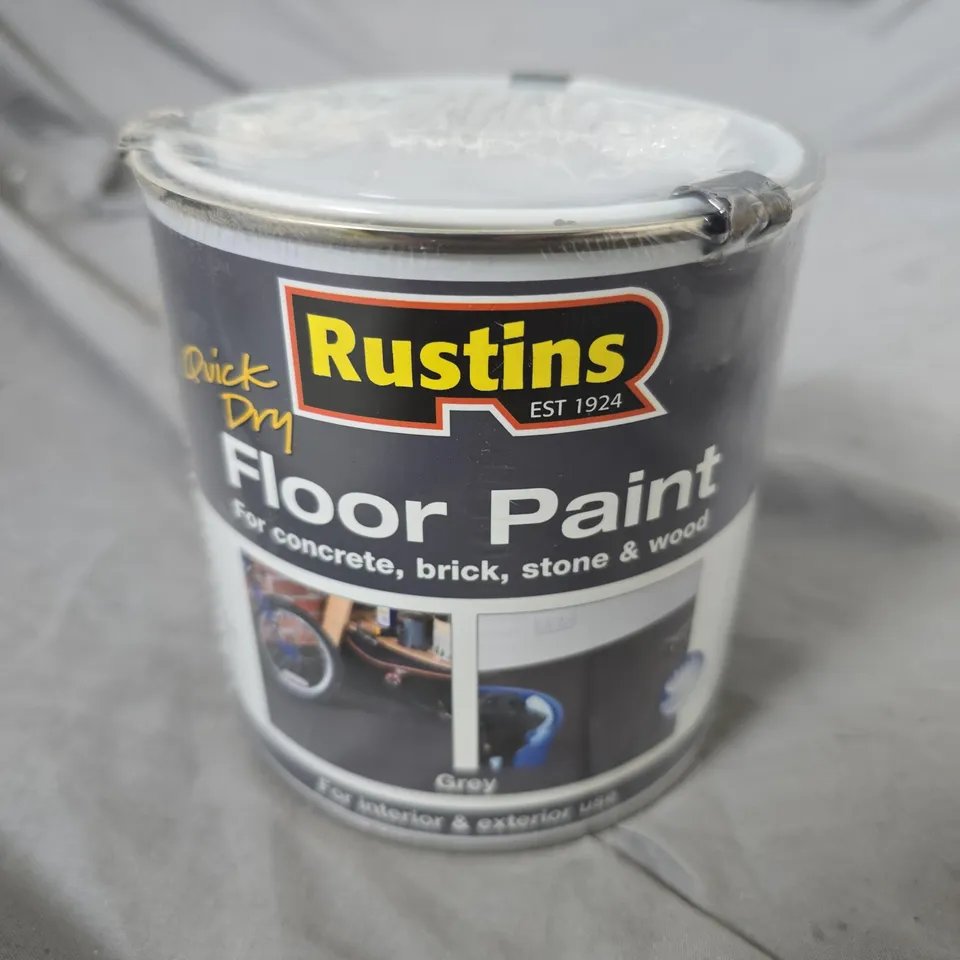 RUSTINS FLOOR PAINT – GREY, QUICK DRY, 1 LITRE