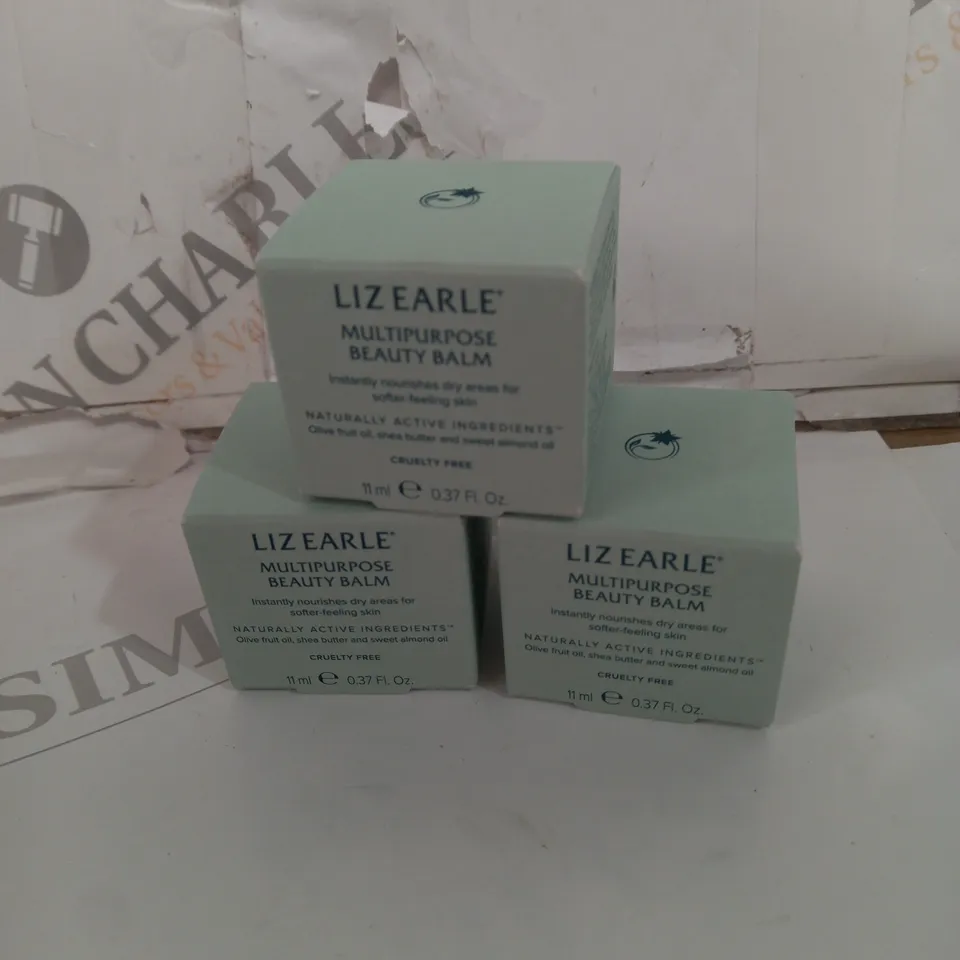 BOXED LIZ EARLE MULTI-PURPOSE BEAUTY BALM SET OF 3 (11ML PER TUB)