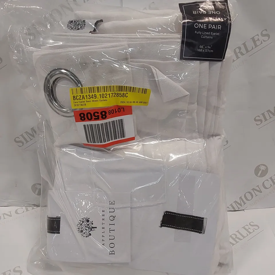 BAGGED ZARA EYELET SEMI SHEER CURTAIN // SIZE: 168 X 137cm