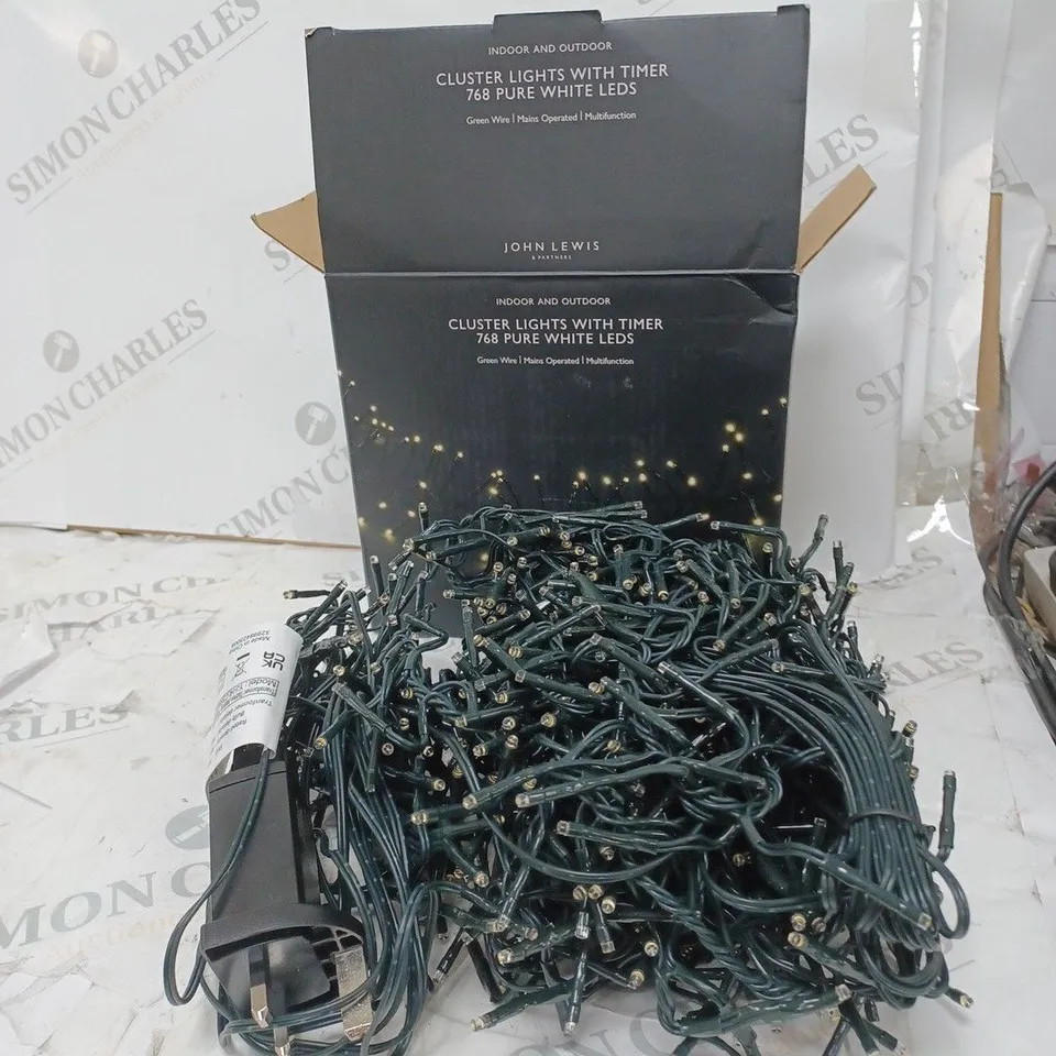 JOHN LEWIS CLUSTER LIGHTS WITH TIMER 768 PURE WHITE LEDS