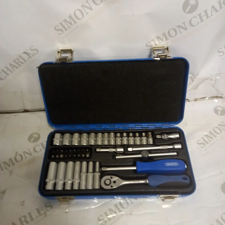 DRAPER 16365 1/4-INCH SQUARE DRIVE METRIC SOCKET 45 PIECE SET IN METAL CASE