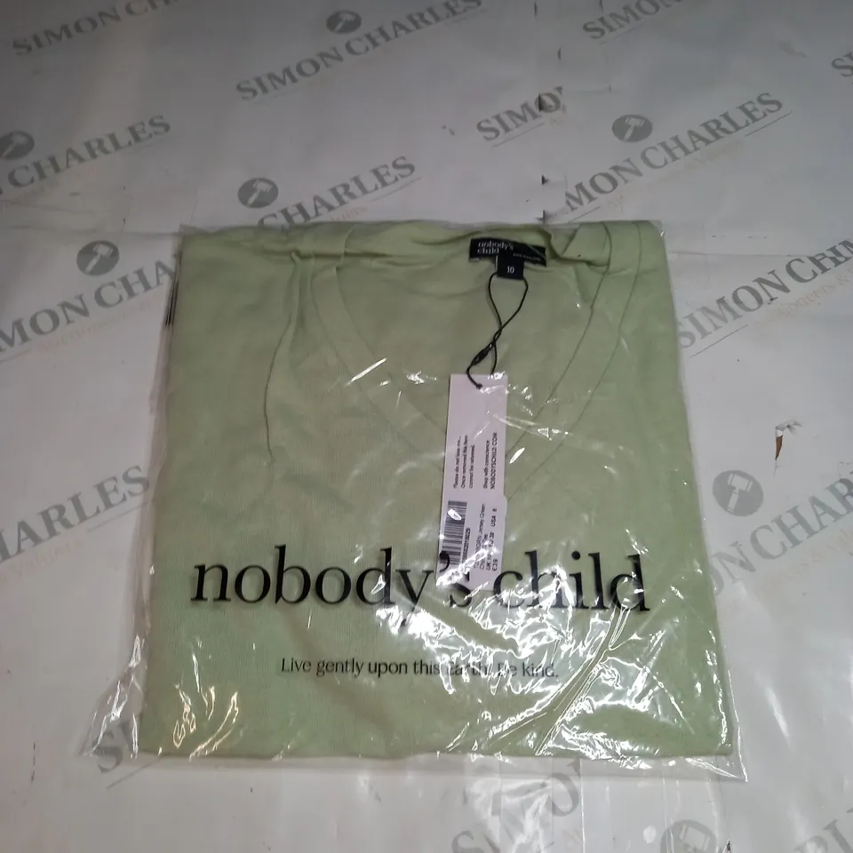 BAGGED NOBODYS CHILD JERSEY GREEN CHARLIE SS T-SHIRT SIZE 10