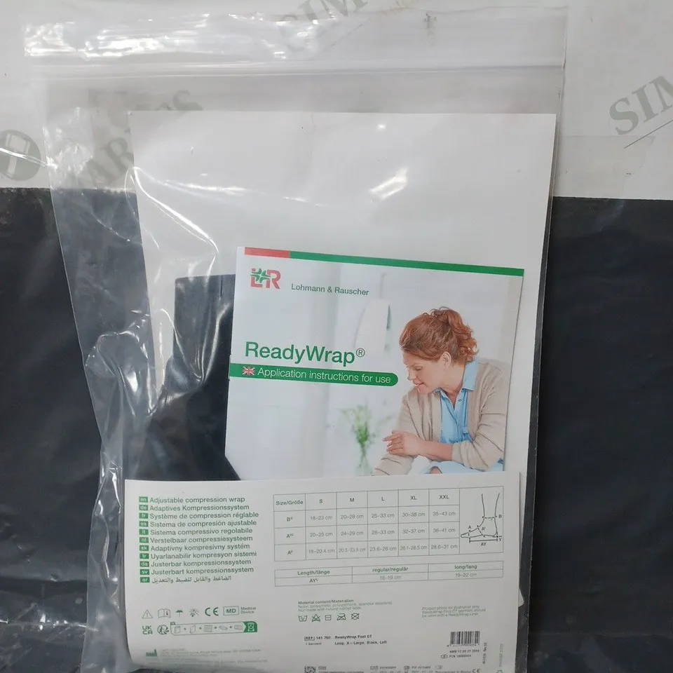 READYWRAP FOOT CT ADJUSTABLE COMPRESSION WRAP BLACK X-LARGE