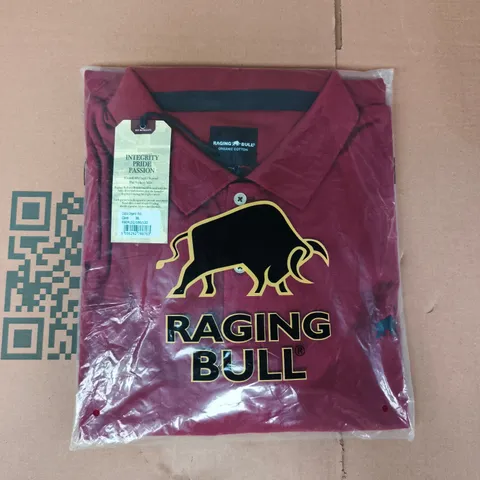 BAGGED RAGING BULL CLASSIC ORGANIC POLO IN CLARET SIZE 3XL