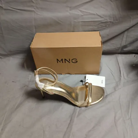 MNG BY MANGO GOLD STRAPPY SANDALS - SIZE EUR 36
