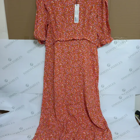NOBODYS CHILD FELICIA MIDI DRESS IN ORANGE - UK 10