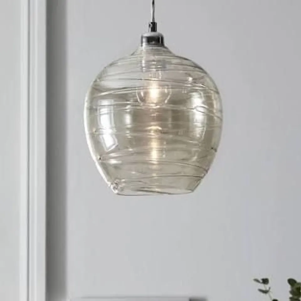 BOXED MELROSE EASY FIT PENDANT SHADE - SMOKE GREY