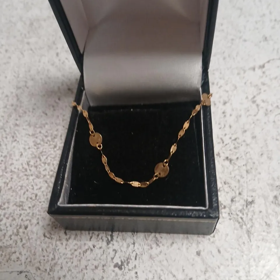 OUTLET GOLD 9CT ITALIAN GOLD PAPERCLIP PETAL NECKLACE 0.65G 