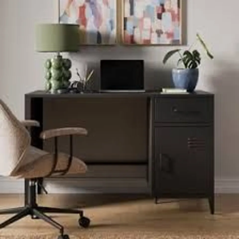 BOXED HELGA METAL DESK - BLACK (1 BOX)