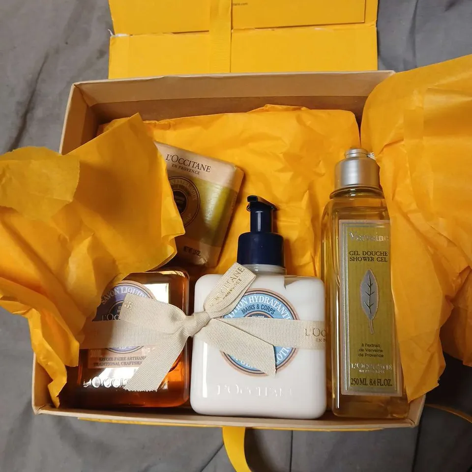 L'OCCITANE EN PROVENCE GIFT SET IN YELLOW BOX – SHOWER GEL & BODY CARE