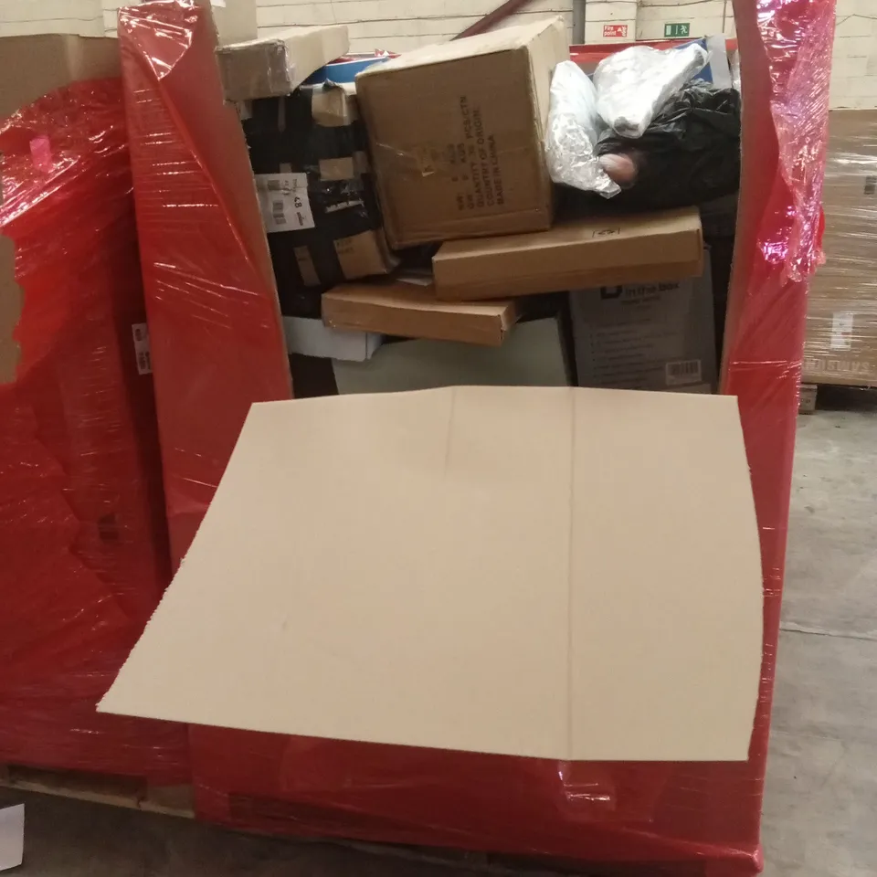 PALLET OF ASSORTED HOUSEHOLD GOODS AND PRODUCTS TO INCLUDE; TOILET SEAT, STAND MIXER, KIDS TOYS ETC