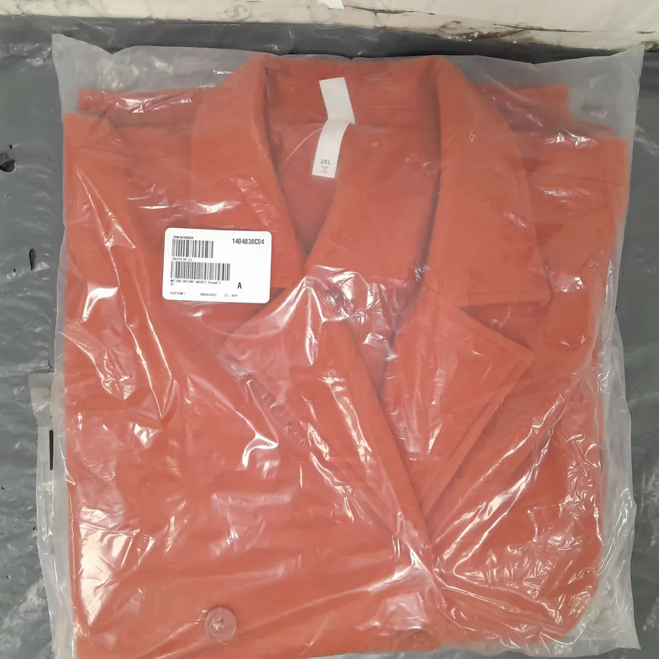 MARLA WYNNE DOUBLE BREASTED JACKET IN RUSSET SIZE 2XL