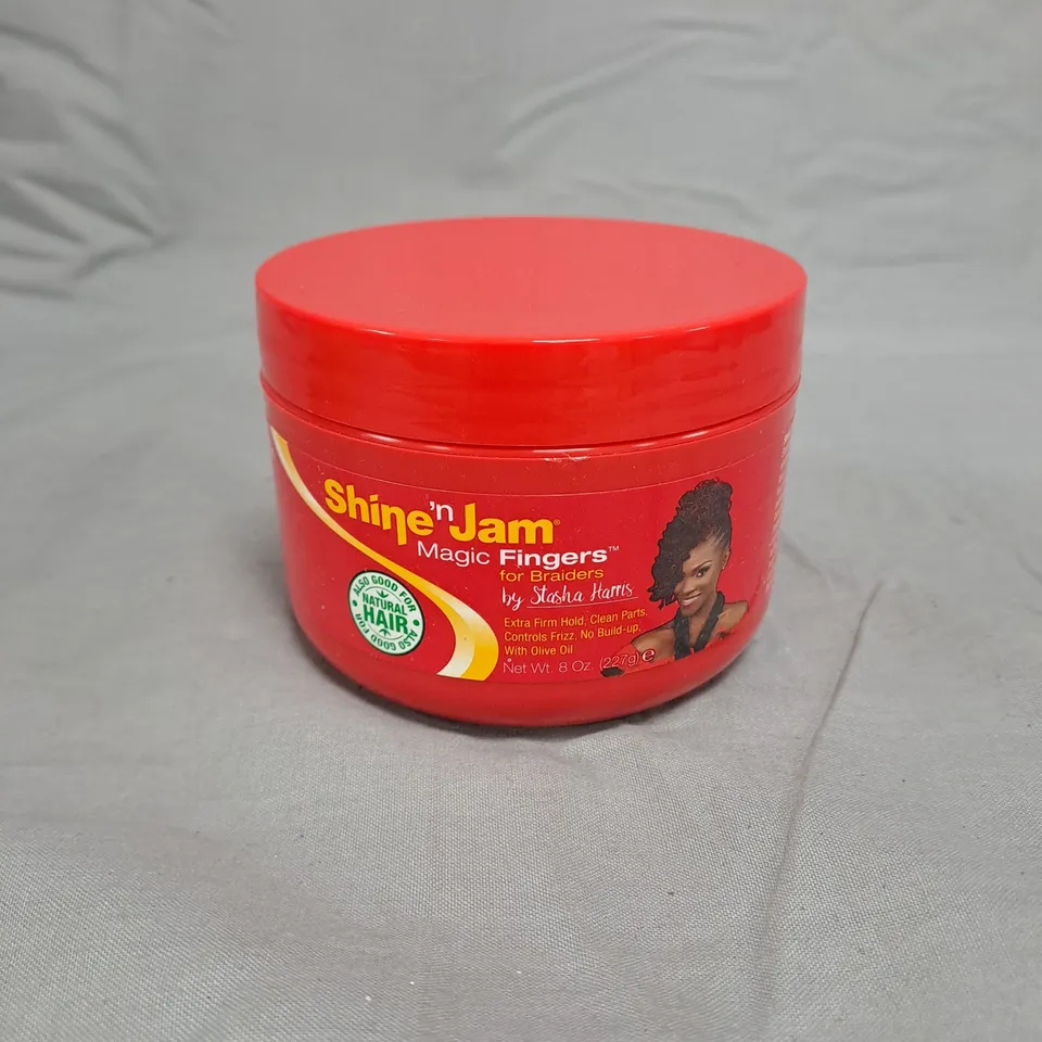 LOT OF 6 POTS OF SHINE'N JAM MAGIC FINGERS HAIR GEL FOR BRAIDERS - 227G PER POT