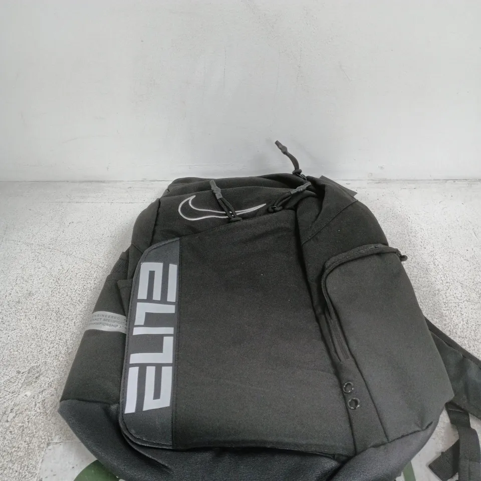 NIKE ELITE BACKPACK – BLACK WITH WHITE BRANDING